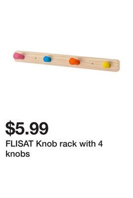 Ikea Flisat knob rack with 4 knobs offer