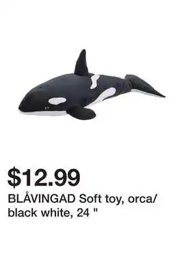 Ikea Blåvingad soft toy, orca/black white, 24 " offer