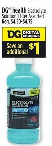 Dollar General Dg health electrolyte solution assorted offer