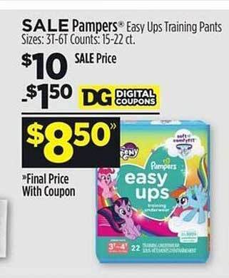 Dollar General Pampers easy ups training pants offer