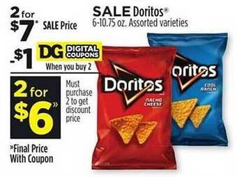 Dollar General Doritos assorted varieties offer