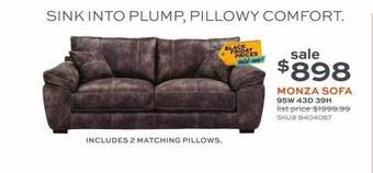 Slumberland Furniture Monza sofa offer
