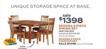 Slumberland Furniture Sedona 5 piece dining set, sedona 5 piece counter set offer