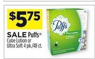 Dollar General Puffs cube lotion or ultra soft 4 pk-48 ct. offer