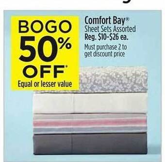 Dollar General Comfort bay sheet sets assorted offer