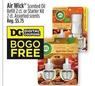 Dollar General Air wick scented oil refill 2 ct. or starter kit 2 ct. assorted scents offer