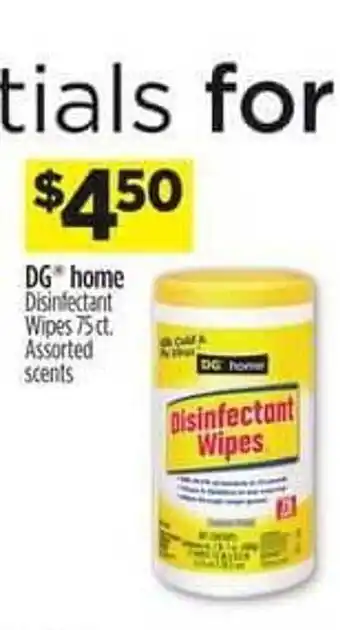 Dollar General Dg home disinfectant wipes 75 ct. assorted scents offer