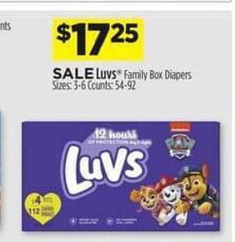 Dollar General Luvs family box diapers offer