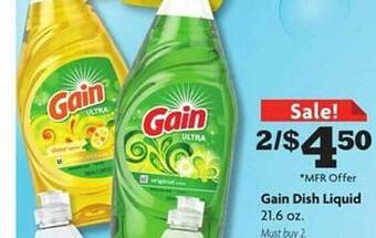 Family Dollar Gain dish liquid offer