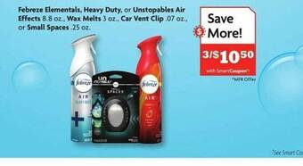 Family Dollar Febreze elementals heavy duty or unstopables air effects wax melts car vent clip or small spaces offer