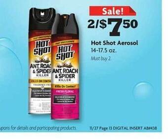 Family Dollar Hot shot aerosol offer