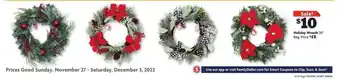Family Dollar Holiday wreath 24 offer