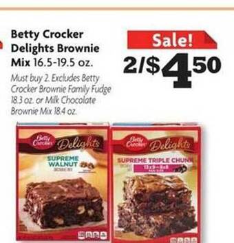 Family Dollar Betty crocker delights brownie mix offer