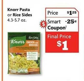 Family Dollar Knorr pasta or rice sides offer