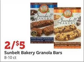 Fareway Sunbelt bakery granola bars offer