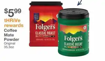 Kinney Drugs Coffee mate powder original offer