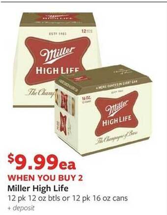 Fareway Miller high life offer