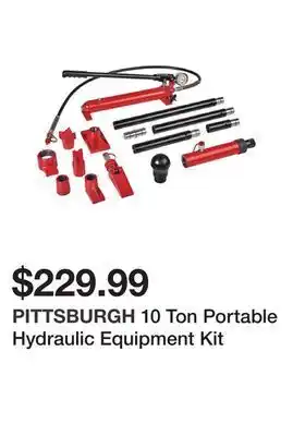 Harbor Freight Tools 10 ton portable hydraulic equipment kit offer