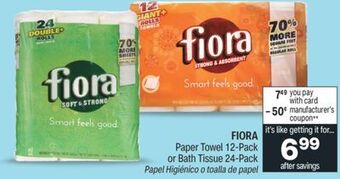 CVS Fiora paper towel 12-pack or bath tissue 24-pack offer