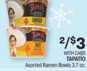 CVS Tapatío asorted ramen bowls 3.7 oz. offer