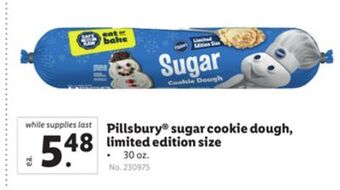 Lidl Pillsbury® sugar cookie dough, limited edition size offer
