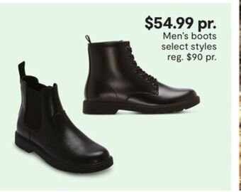 JC Penney Men's boots offer