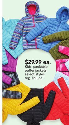 JC Penney Kids' packable puffer jackets offer