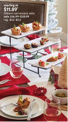 JC Penney Gibson serveware sets offer