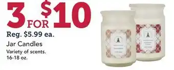 Christmas Tree Shops Jar candles offer