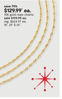 JC Penney 10k gold rope chains offer