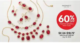 JC Penney Monet fashion jewelry offer
