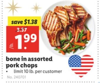 Lidl Bone in assorted pork chops offer