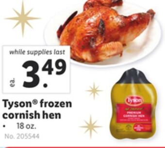 Lidl Tyson® frozen cornish hen offer
