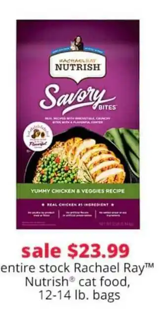 Pet Smart Entire Stock Rachael Ray Nutrish Cat Food, 12-14 Lb. Bags offer