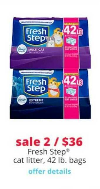 Pet Smart Fresh Step Cat Litter, 42 Lb. Bags offer