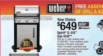 Ace Hardware Spirit® S-315™ Gas Grill offer