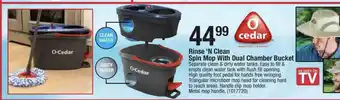 Ace Hardware O-Cedar Rinse 'N Clean Spin Mop Withh Dual Chamber Bucket offer