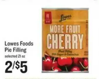 Schnucks Lowes Foods Pie Filling offer