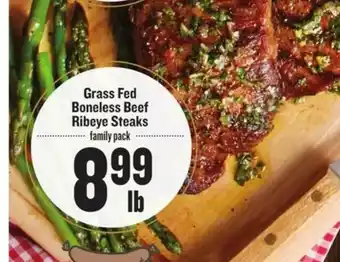 Schnucks Grass Fed Boneless Beef Ribeye Steaks offer