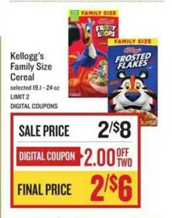 Schnucks Kellogg's Family Size Cereal offer