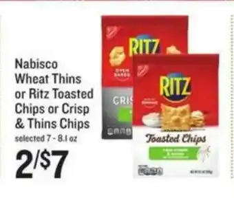 Schnucks Nabisco Wheat Thins Or Ritz Toasted Chips Or Crisp & Thins Chips offer