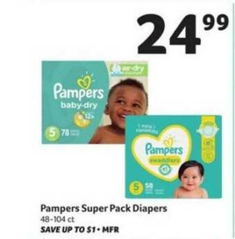 Winn Dixie Pampers Super Pack Diapers offer