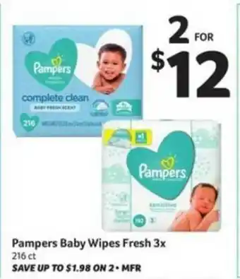 Winn Dixie Pampers Baby Wipes Fresh 3x offer
