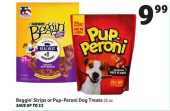 Winn Dixie Beggin' Strips Or Pup-Peroni Dog Treats offer