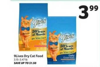 Winn Dixie 9Lives Dry Cat Food offer