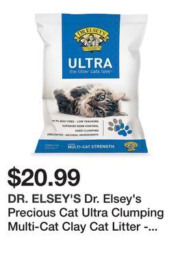 Petsmart Dr. elsey's precious cat ultra clumping multi-cat clay cat litter - unscented, low tracking offer