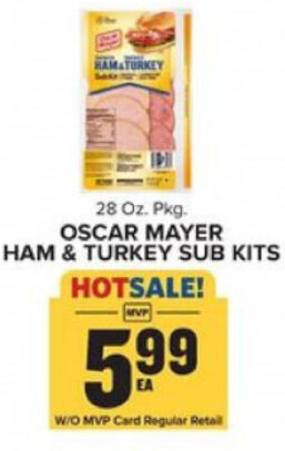 Food Lion Oscar Mayer Ham & Turkey Sub Kits 28 oz offer