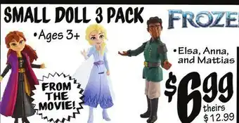 Ollie's Frozen ii small doll 3 pack offer