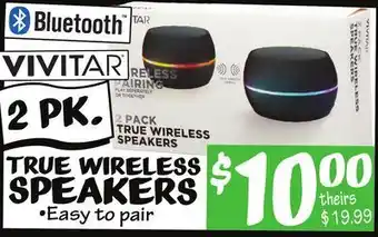 Ollie's Vivitar true wireless speakers offer