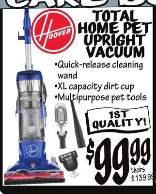 Ollie's Hoover total home pet upright vacuum offer